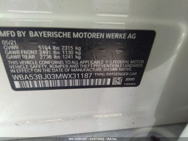 WBA53BJ03MWX31187 BMW 5 Series 540i