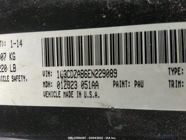 Dodge AVENGER SE 2014 1C3CDZAB6EN229089 Image 9