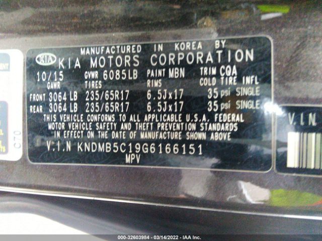 KNDMB5C19G6166151 KIA SEDONA LX