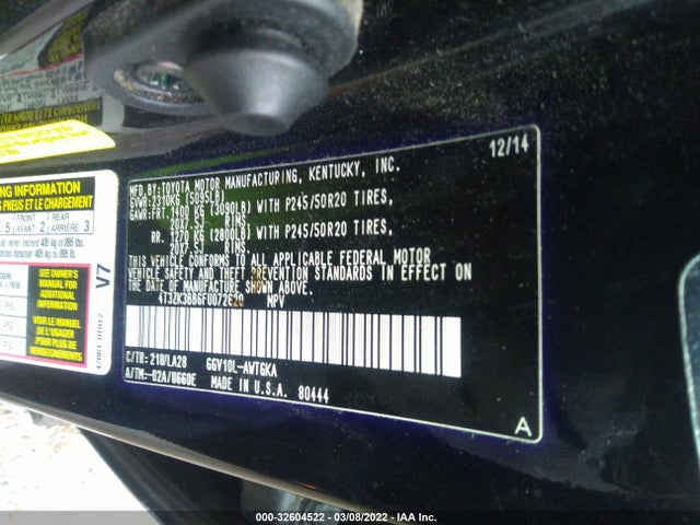 2015 Toyota Venza, VIN: 4T3ZK3BB6FU072620