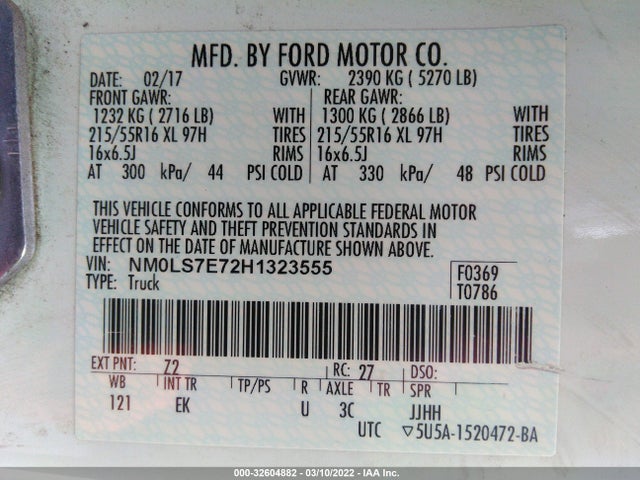 2017 Ford Transit Connect, VIN: NM0LS7E72H1323555