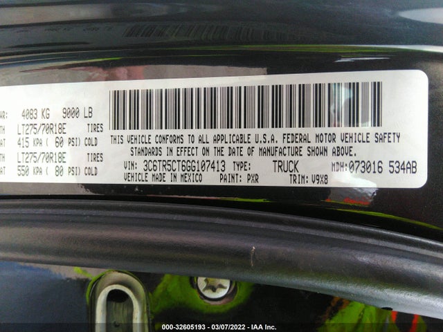 RAM 2500 Tradesman 2016 3C6TR5CT6GG107413 Image 9