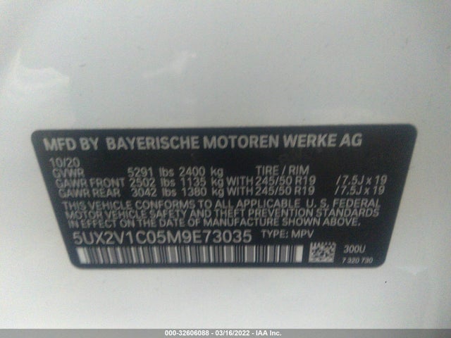 2021 BMW X4, VIN: 5UX2V1C05M9E73035