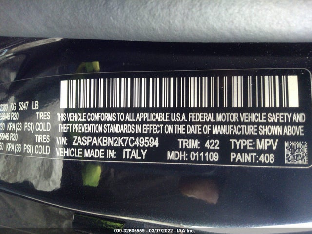2019 Alfa Romeo Stelvio, VIN: ZASPAKBN2K7C49594