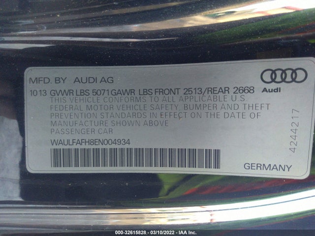 2014 Audi A5, VIN: WAULFAFH8EN004934