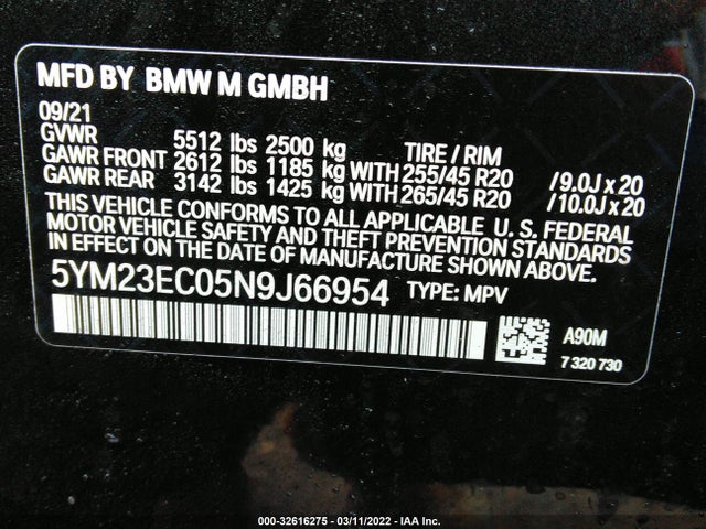 2022 BMW X4, VIN: 5YM23EC05N9J66954