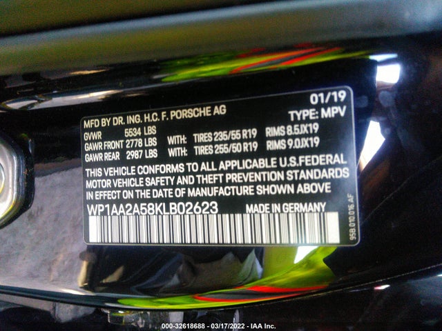 2019 Porsche Macan, VIN: WP1AA2A58KLB02623