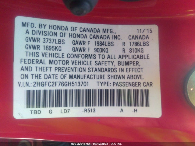 Honda Civic Sedan Ex 2016 2HGFC2F76GH513701 Image 10