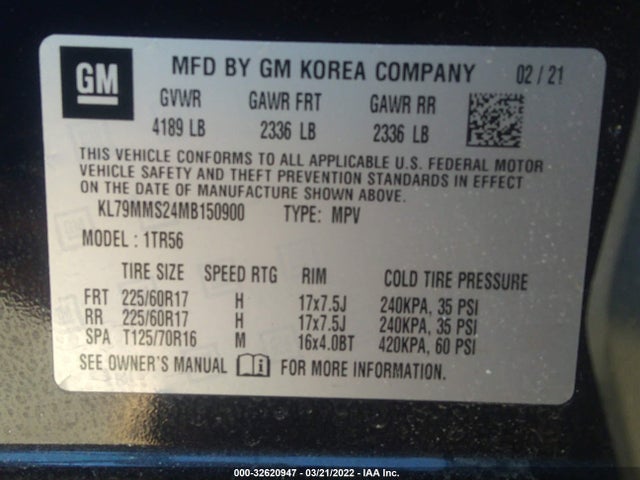 Chevrolet Trailblazer Ls 2021 KL79MMS24MB150900 Image 9