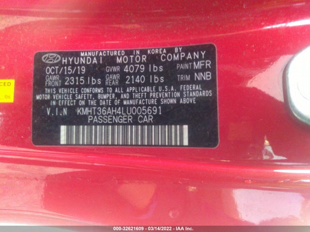 2020 Hyundai Veloster, VIN: KMHT36AH4LU005691