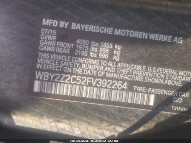 2015 BMW i8, VIN: WBY2Z2C52FV392264