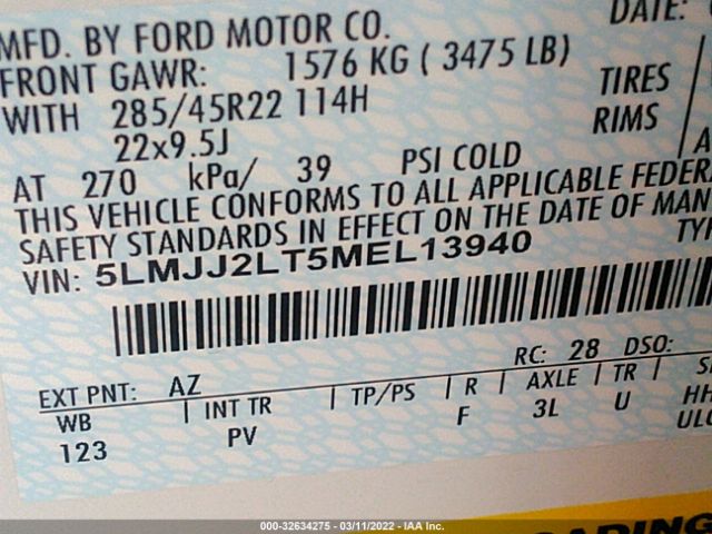 5LMJJ2LT5MEL13940 Lincoln Navigator Reserve