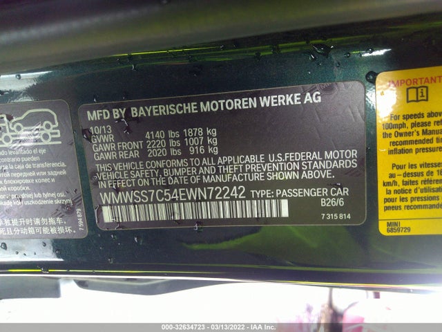 2014 Mini Paceman, VIN: WMWSS7C54EWN72242