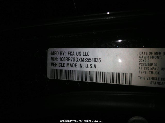 1C6RR7GGXMS554835 RAM 1500 Classic Warlock