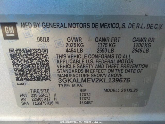 3GKALMEV2KL139676 GMC Terrain Sle