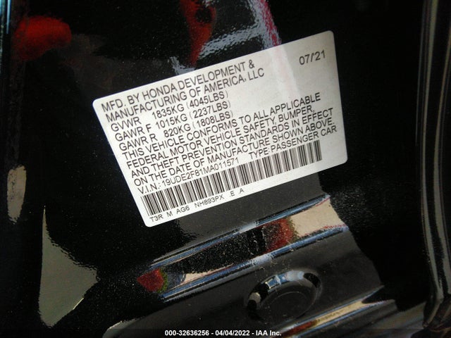 2021 Acura ILX, VIN: 19UDE2F81MA011571
