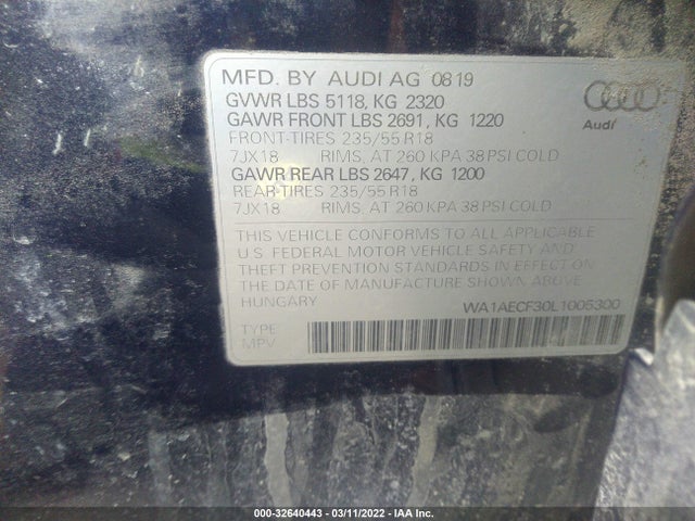 2020 Audi Q3, VIN: WA1AECF30L1005300