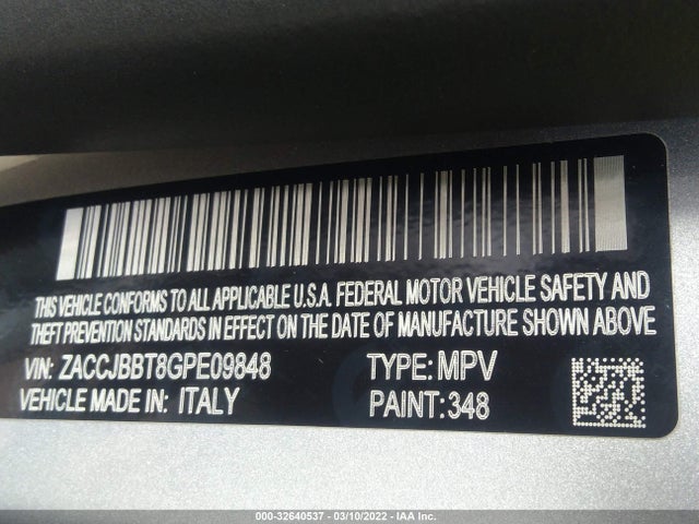 ZACCJBBT8GPE09848 Jeep Renegade Latitude