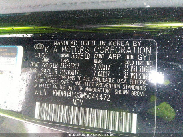 2021 Kia Sorento, VIN: KNDRH4LG5M5044472