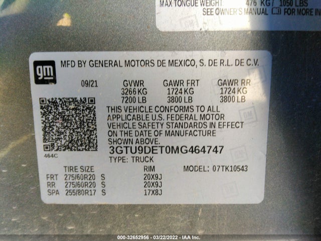 GMC Sierra 1500 Slt 2021 3GTU9DET0MG464747 Image 9