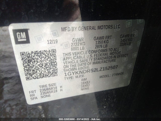 2020 Cadillac XT5, VIN: 1GYKNDRS2LZ152507