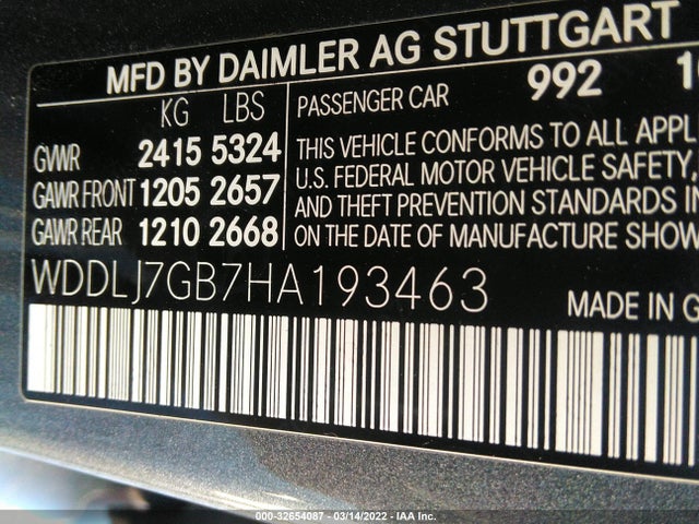 2017 Mercedes-Benz CLS-Class, VIN: WDDLJ7GB7HA193463