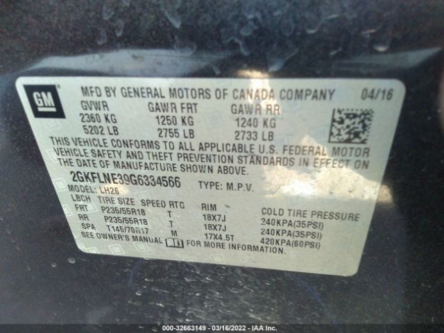 2GKFLNE39G6334566 GMC Terrain Sle