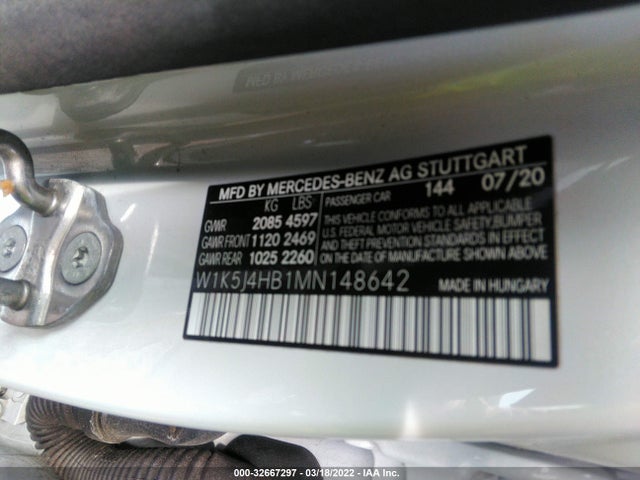 2021 Mercedes-Benz CLA-Class, VIN: W1K5J4HB1MN148642
