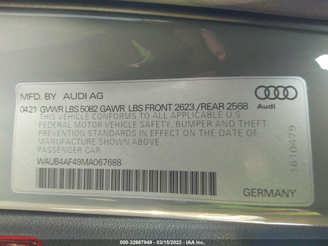 2021 Audi S4, VIN: WAUB4AF49MA067688