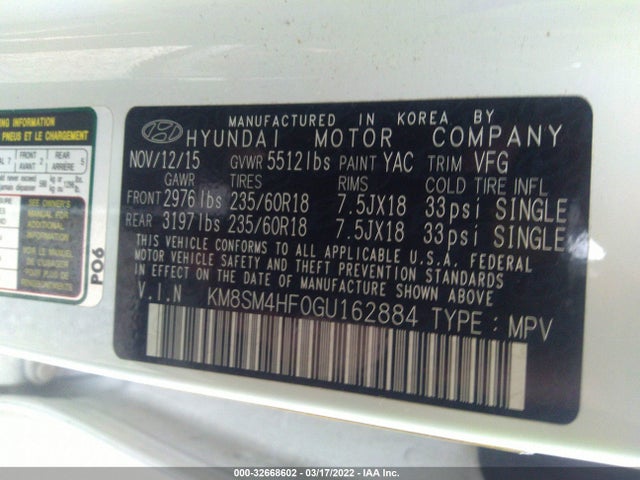 Hyundai Santa Fe Se 2016 KM8SM4HF0GU162884 Image 10