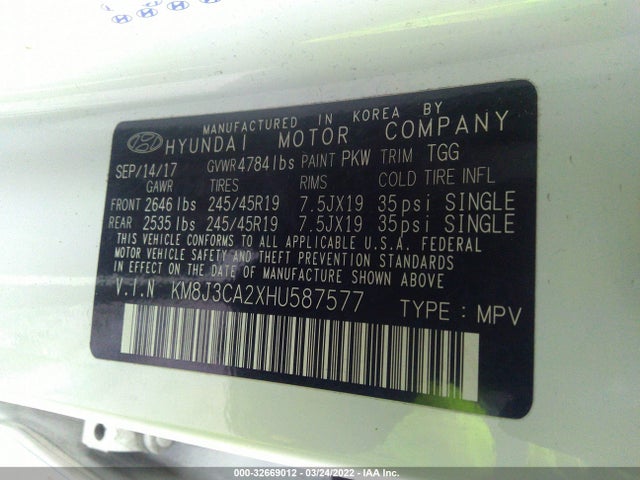 Hyundai Tucson Sport 2017 KM8J3CA2XHU587577 Image 10