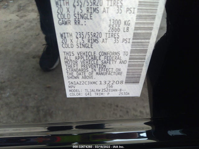 2021 Nissan Murano, VIN: 5N1AZ2CJXMC132208