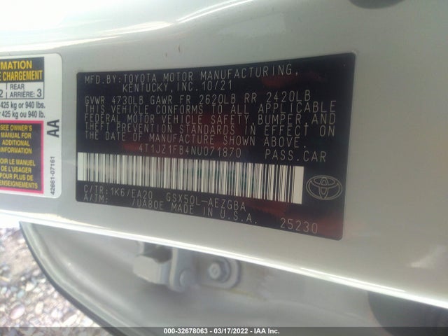 2022 Toyota Avalon, VIN: 4T1JZ1FB4NU071870
