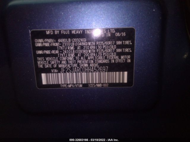 JF2SJARC0HH452697 Subaru Forester Limited