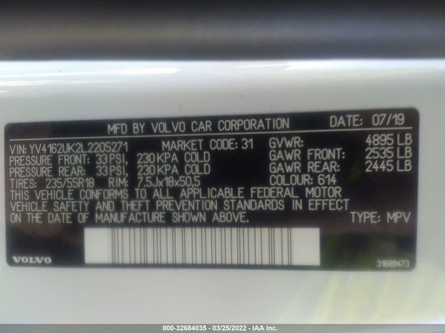 2020 Volvo XC40, VIN: YV4162UK2L2205271