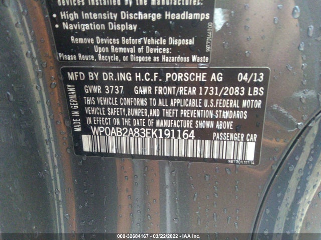 2014 Porsche Cayman, VIN: WP0AB2A83EK191164