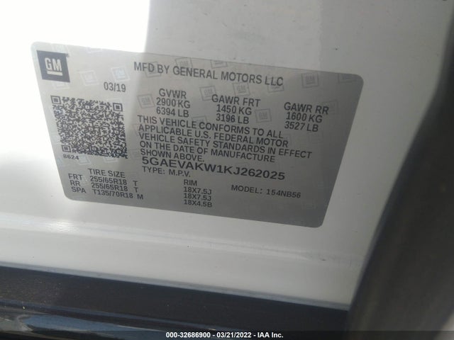 2019 Buick Enclave, VIN: 5GAEVAKW1KJ262025