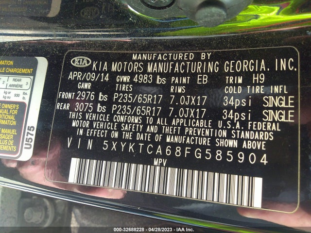5XYKTCA68FG585904 KIA dohc t-gdi theta-ii
