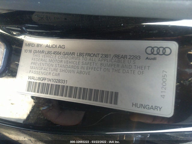 2017 Audi A3, VIN: WAUJ8GFF1H1028331