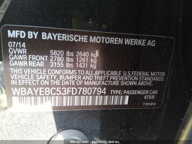 WBAYE8C53FD780794 BMW 7 Series 750li