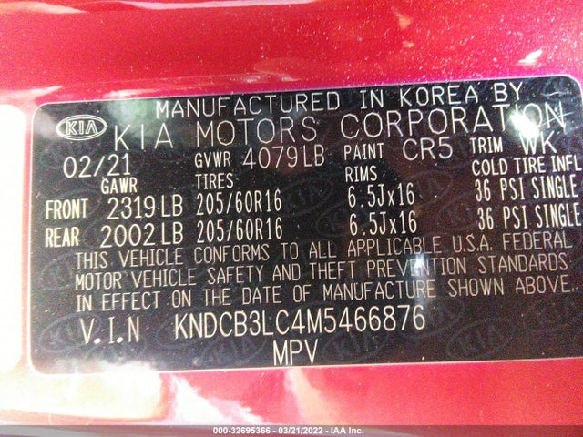2021 Kia Niro, VIN: KNDCB3LC4M5466876