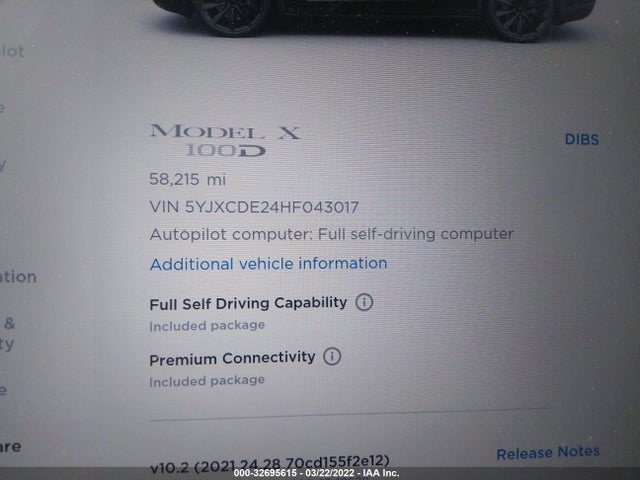 Tesla Model X 90d/75d/100d 2017 5YJXCDE24HF043017 Image 7