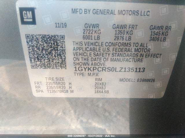 2020 Cadillac XT6, VIN: 1GYKPCRS0LZ135113