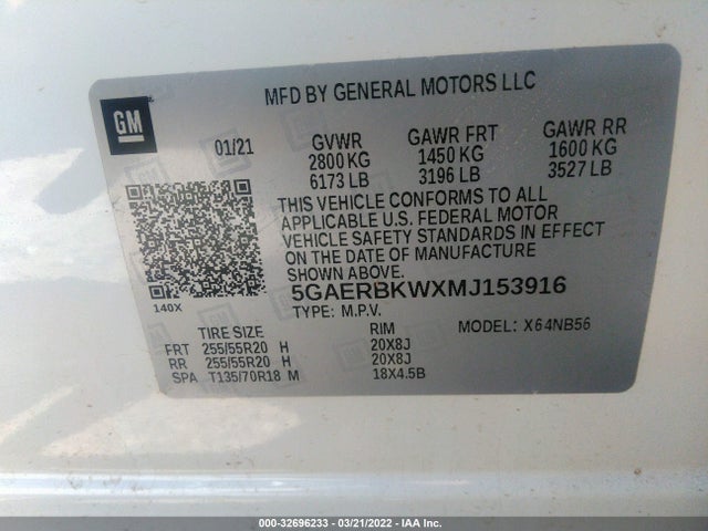 2021 Buick Enclave, VIN: 5GAERBKWXMJ153916