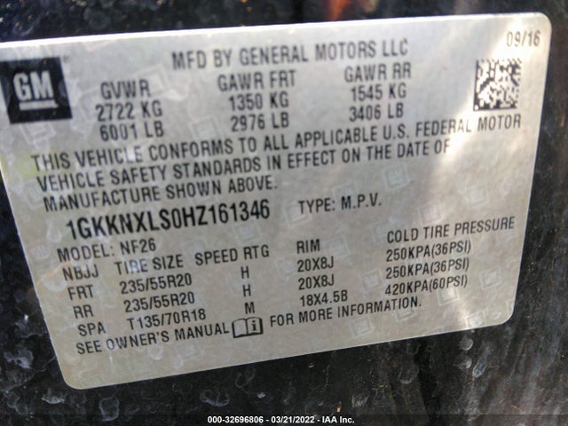 GMC Acadia Denali 2017 1GKKNXLS0HZ161346 Image 11