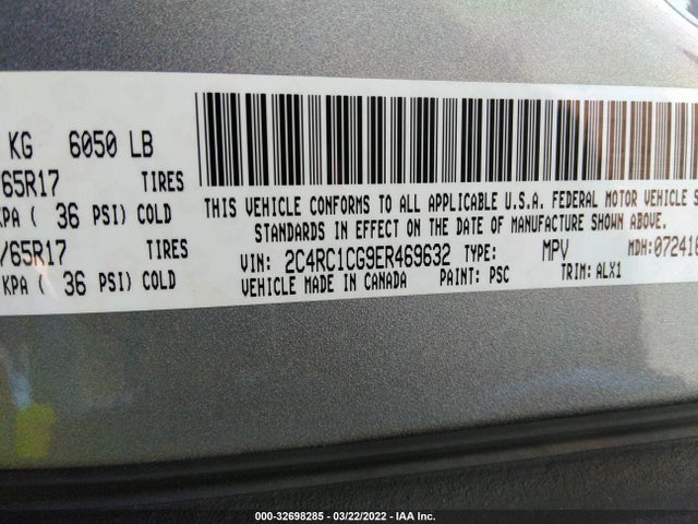 2C4RC1CG9ER469632 Chrysler Town &amp; Country Touring-l