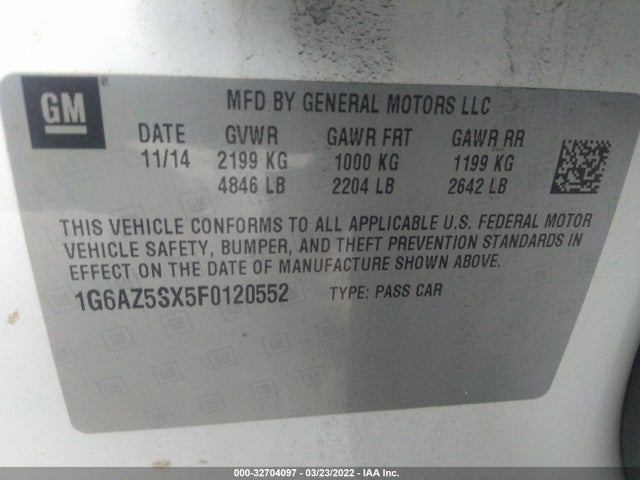 2015 Cadillac CTS, VIN: 1G6AZ5SX5F0120552