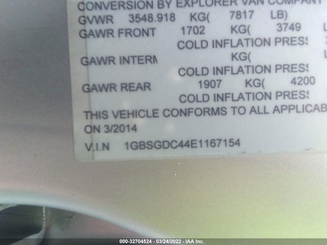 2014 Chevrolet Express, VIN: 1GBSGDC44E1167154