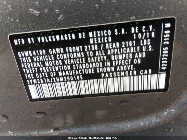 3VW2B7AJ2HM260165 Volkswagen Jetta 1.4t S