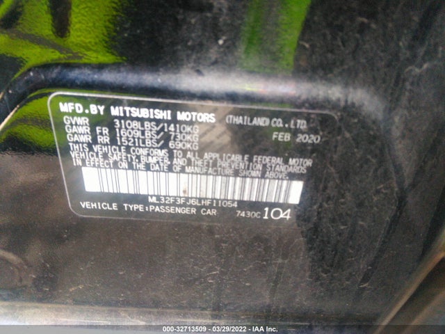 Mitsubishi MIRAGE G4 2020 ML32F3FJ6LHF11054 Image 10